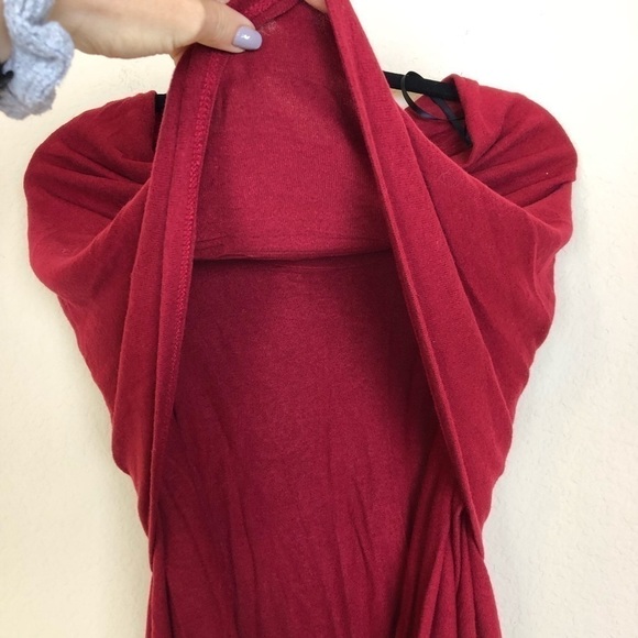 New Gibsonlook Convertible Neckline Cozy Tunic Top in Mulberry Wine - Picture 4 of 6